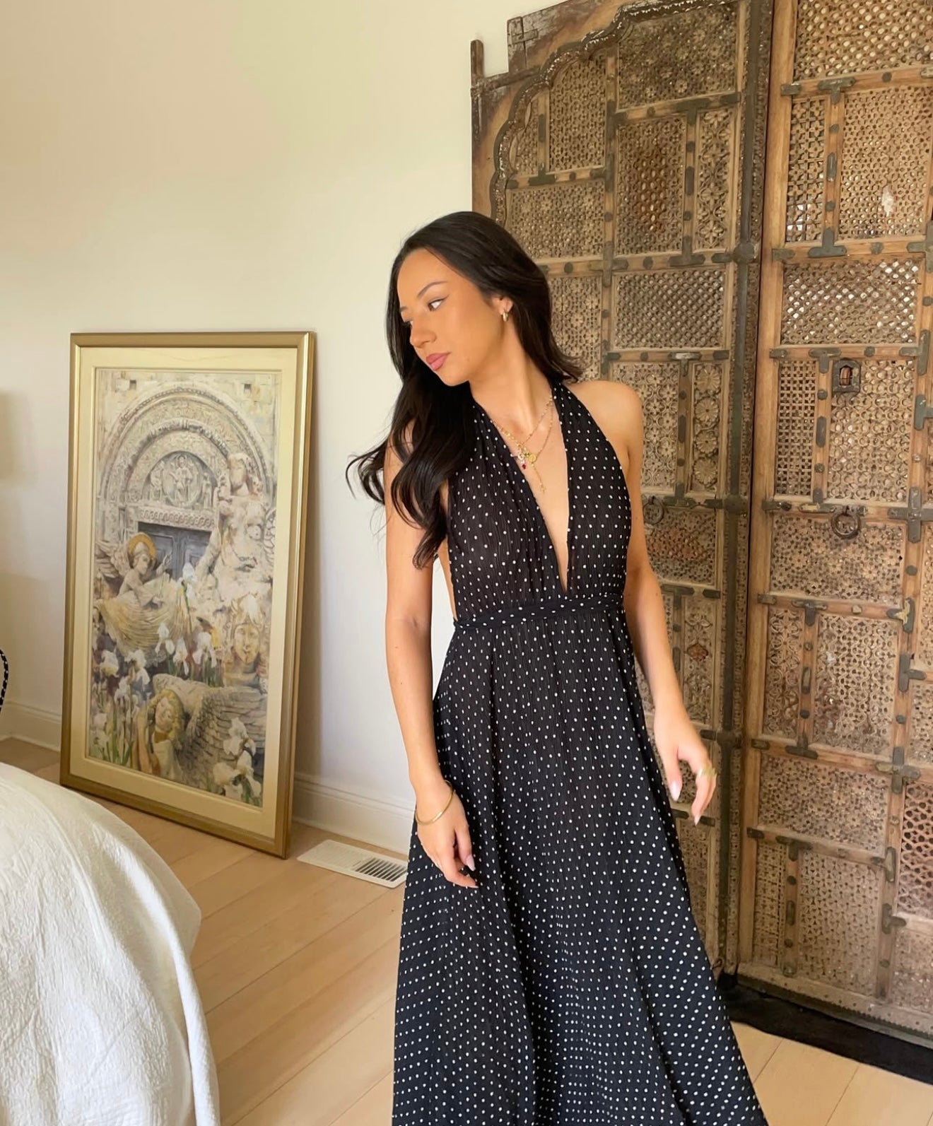 Lioness District Maxi Onyx Polka Dress