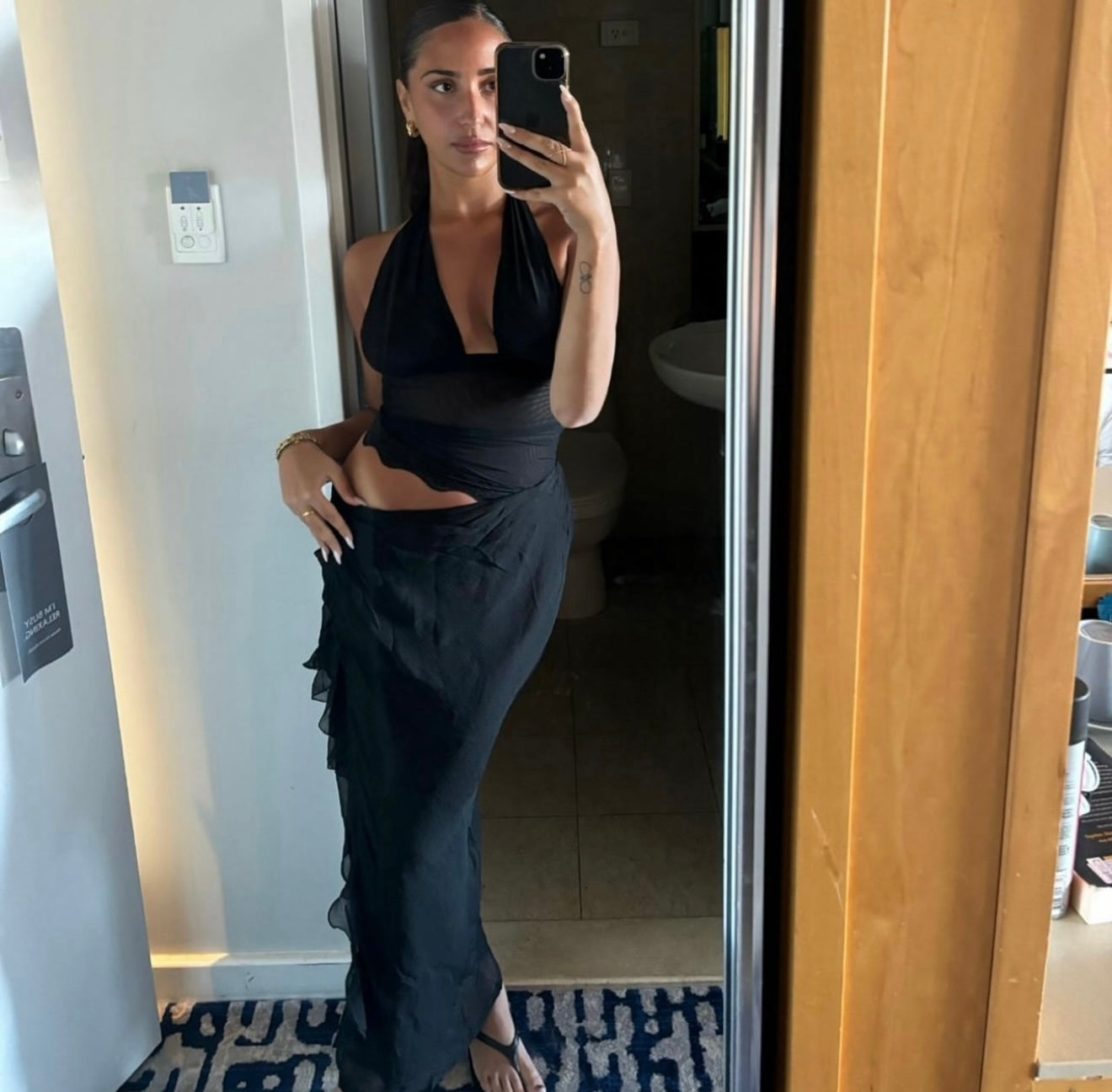 Benni Penelope Halter Maxi Dress Black