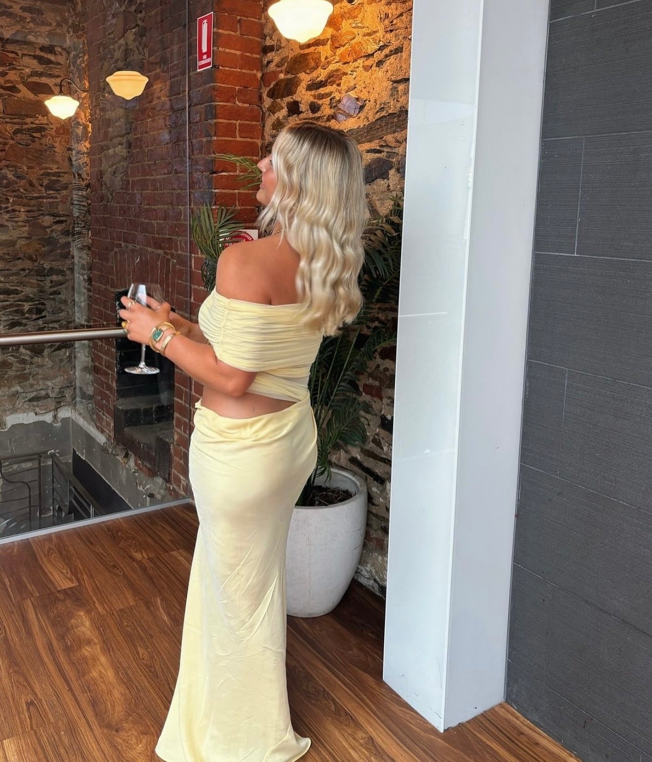 Benni Nico Off Shoulder Maxi Dress Yellow