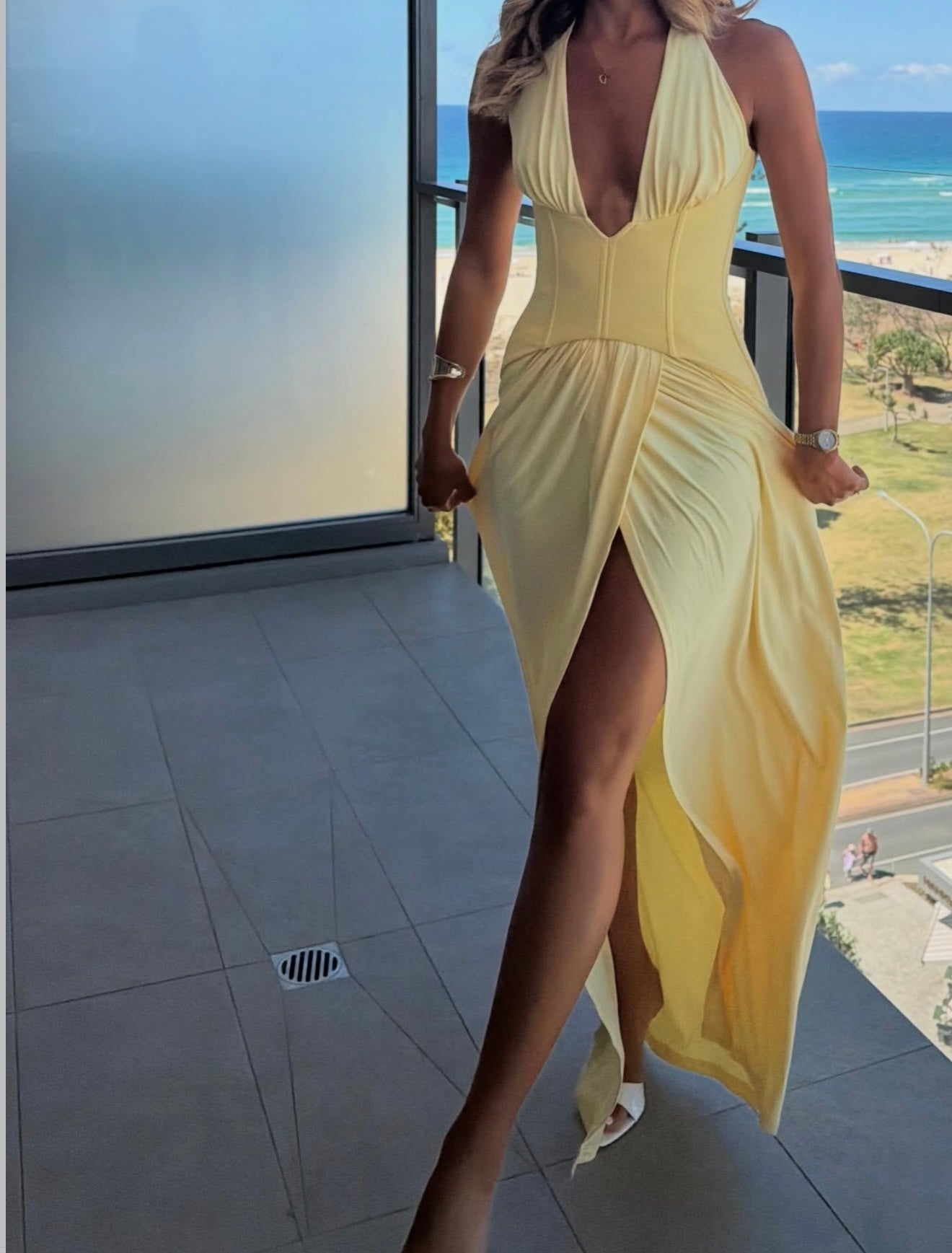 Jefre Sei Landon Dress in Canary
