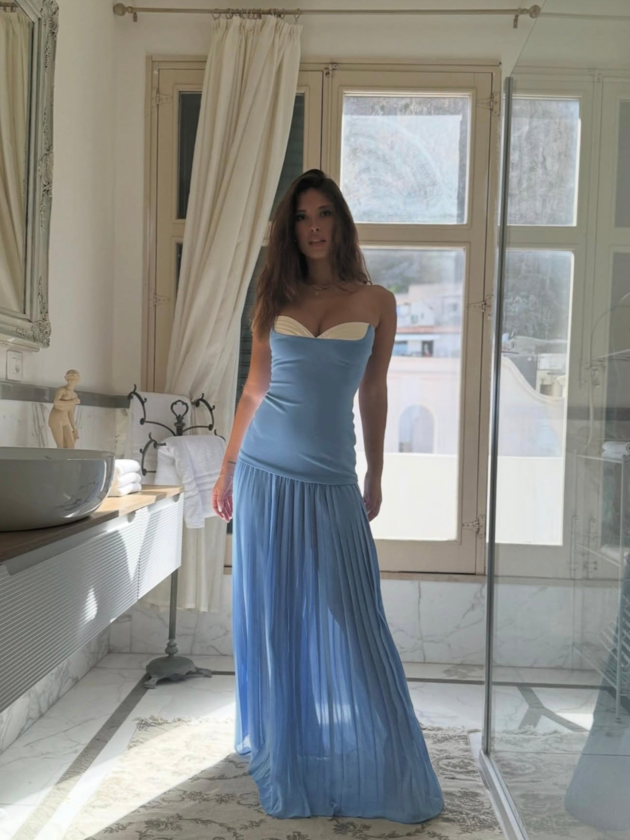 She is Olla Nicolette Dress Cornflower Blue