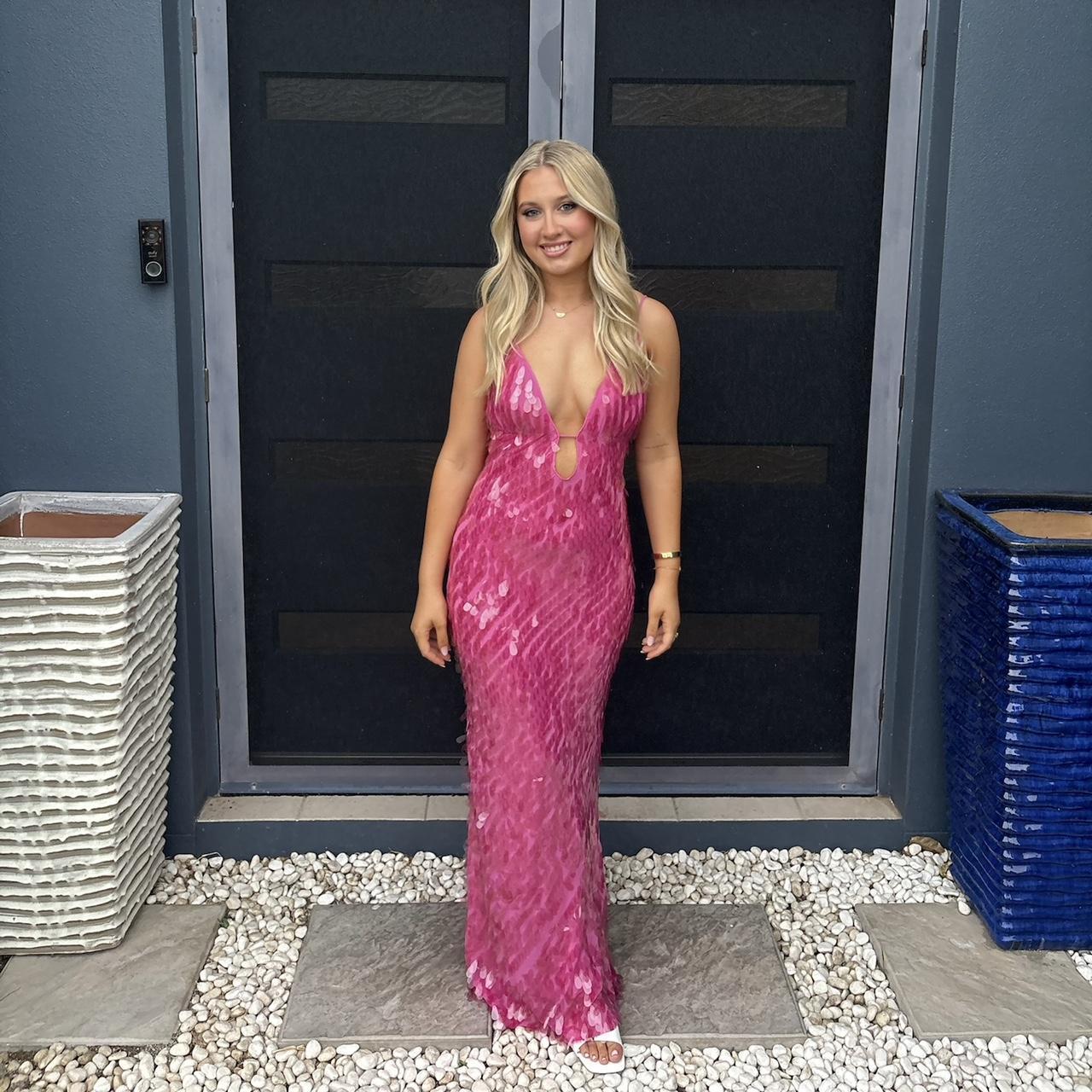 Misha the Sapphire Sequin Dress in Fuchsia