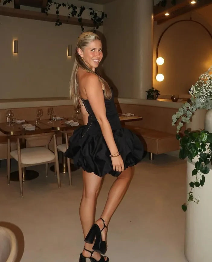 AJE Violette Bubble Hem Mini Dress