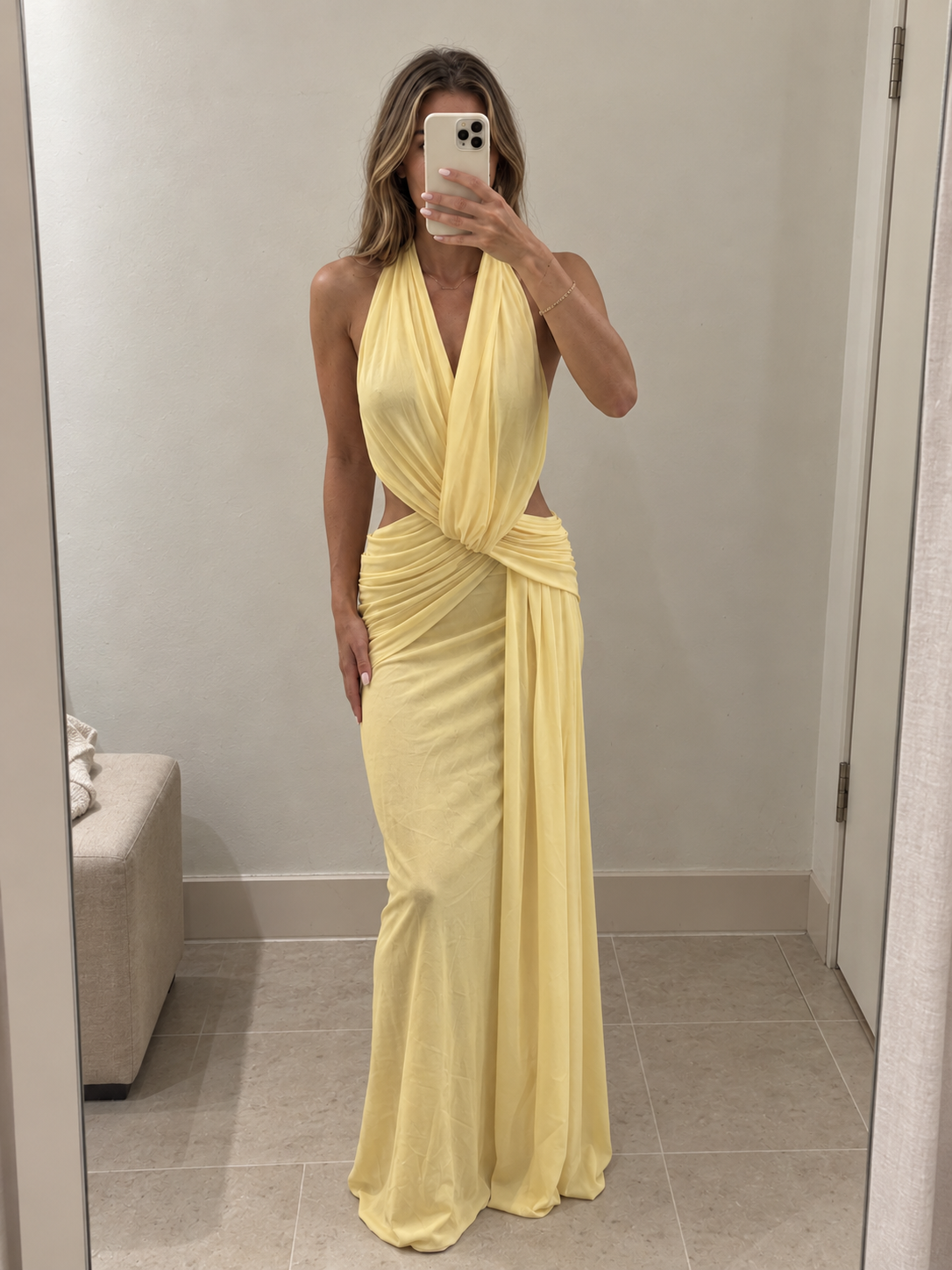 Bec & Bridge Charlize Halter Maxi Lemon
