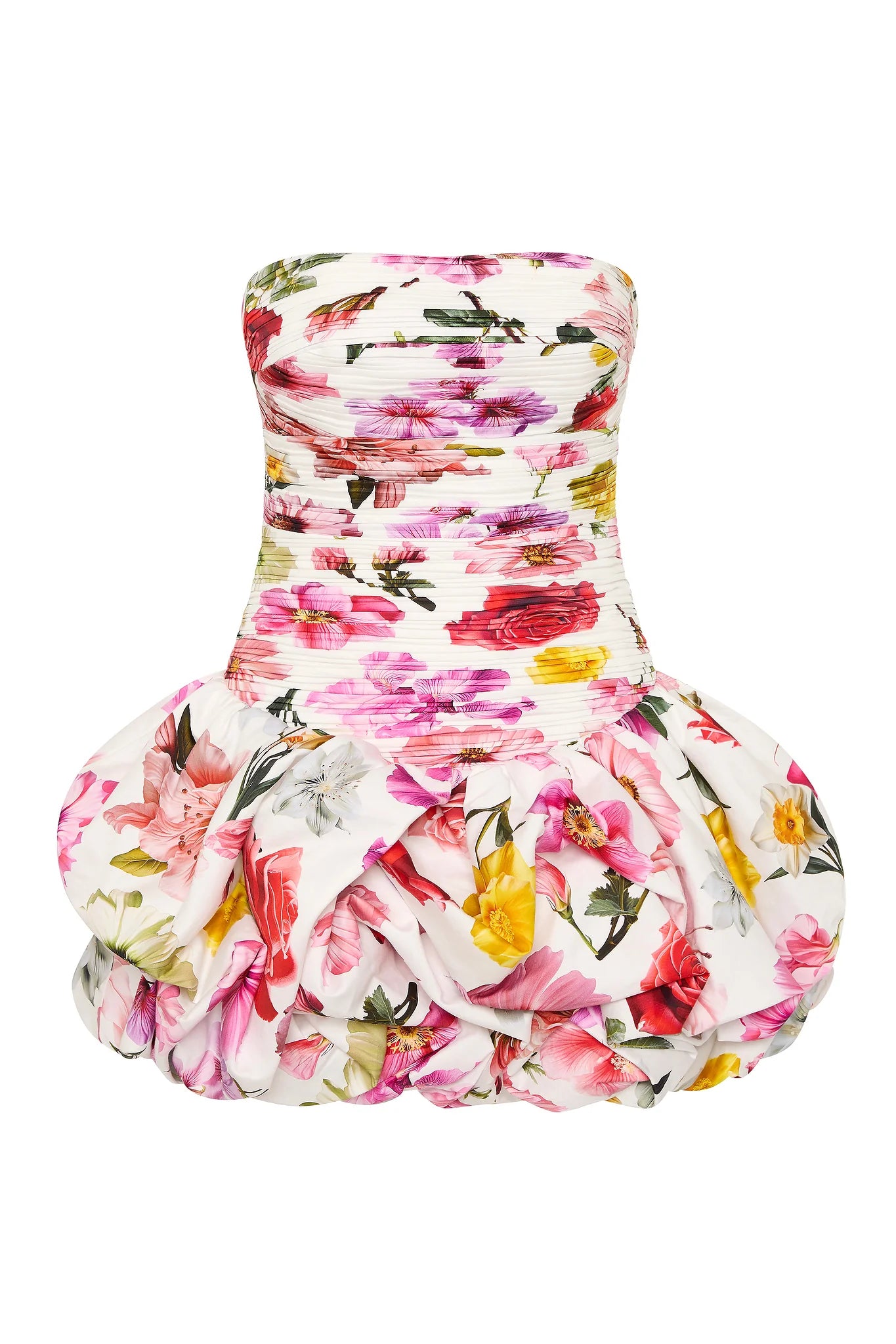 Aje Violette Bubble Mini Dress Collage Floral