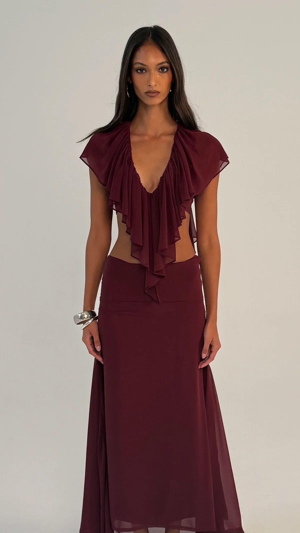 Ance Gria Clover Set in Burgundy