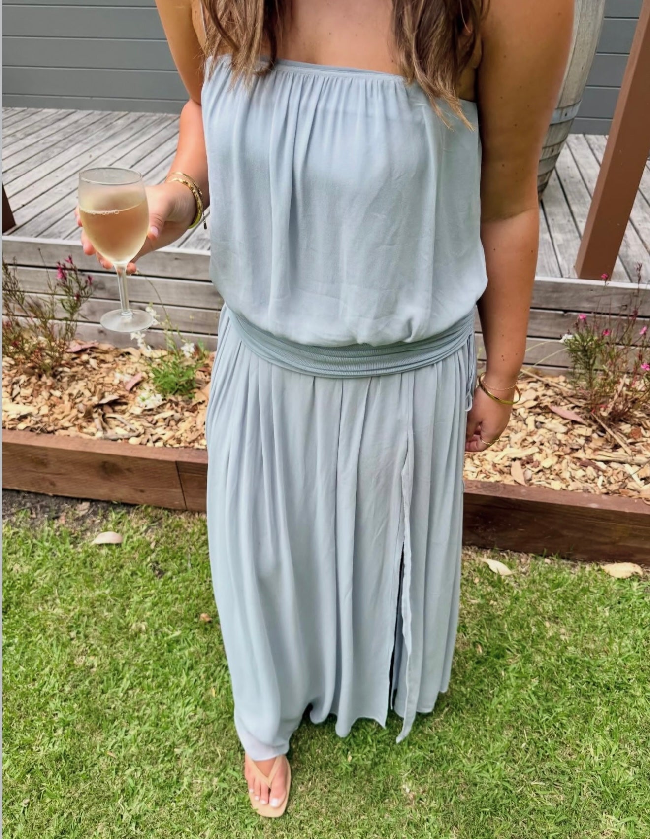 Bec & Bridge Camille Blouson Dress Cloud Blue