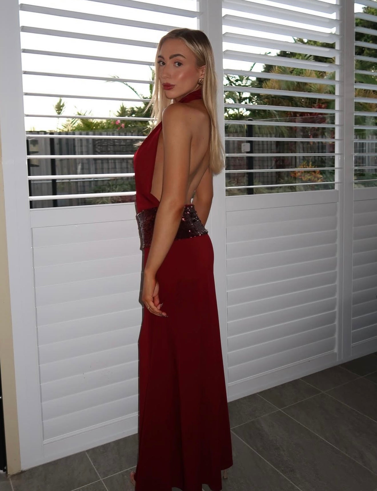 Ance Gria Adele Gown in Wine