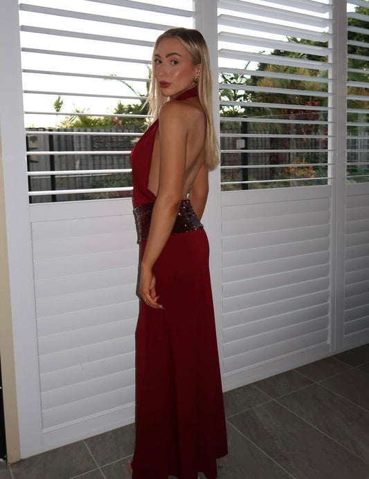 Ance Gria Adele Gown in Wine