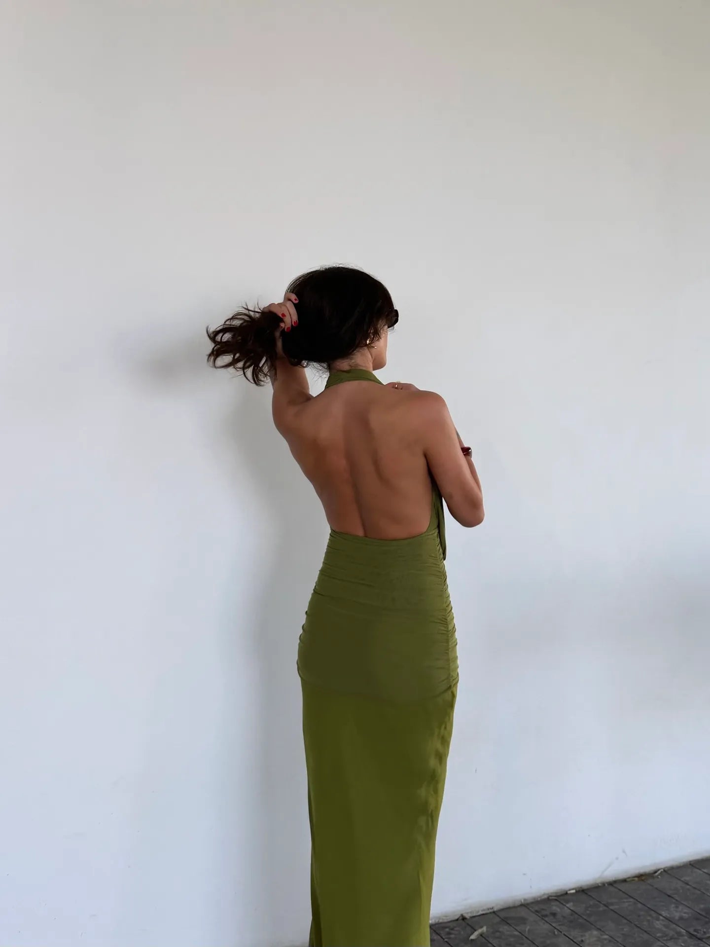 Bec & Bridge Cassis Drape Maxi Dress in Fern