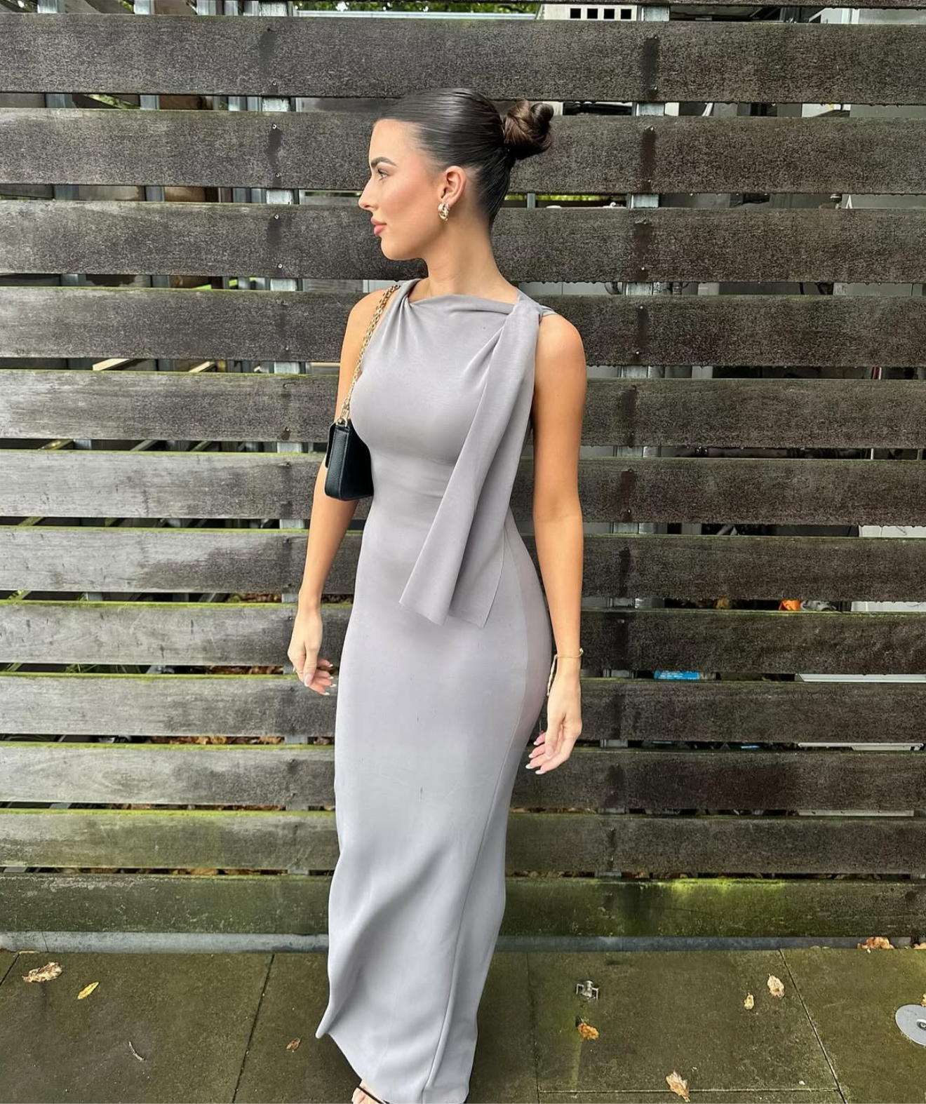 KHY Sueded Stretch Knotted Maxi Dress