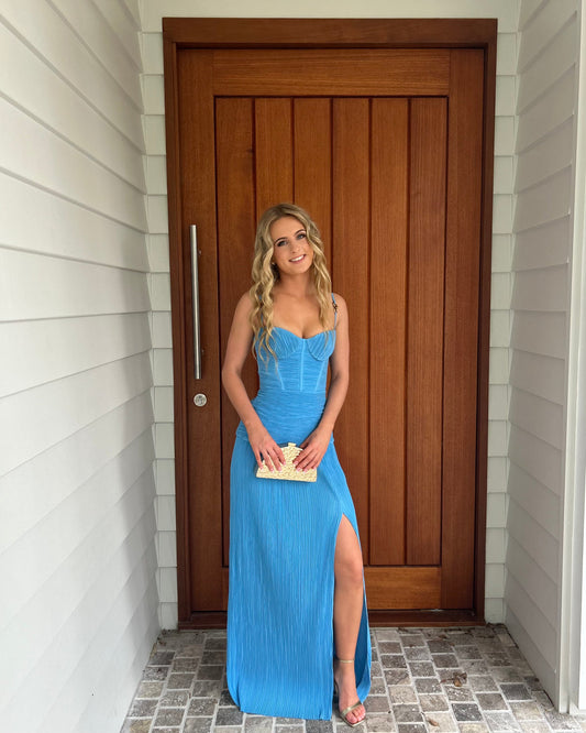 Manning Cartell Double Time Pleat Dress in Blue