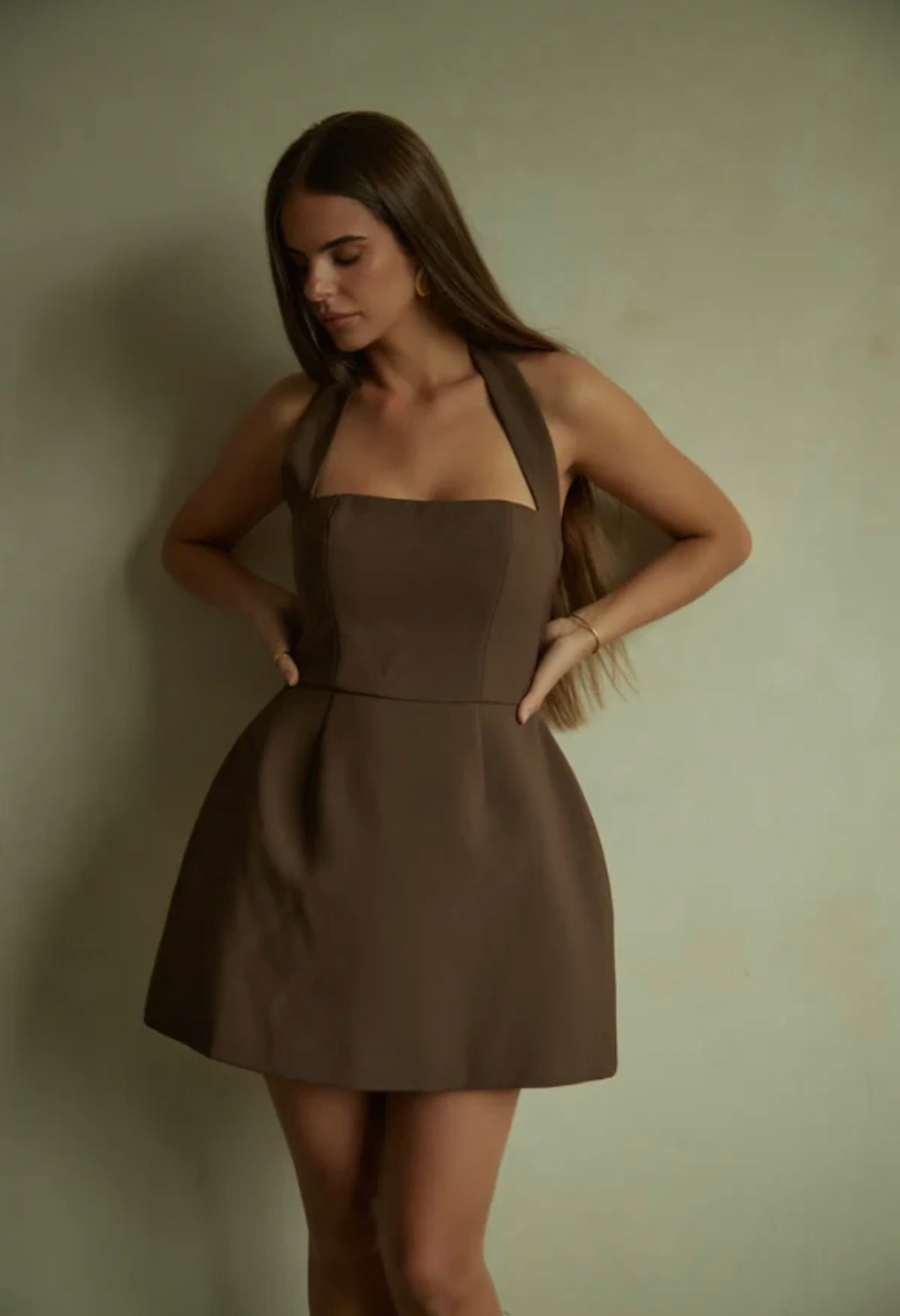 Odd Muse The Ultimate Muse Structured Mini Dress Chocolate