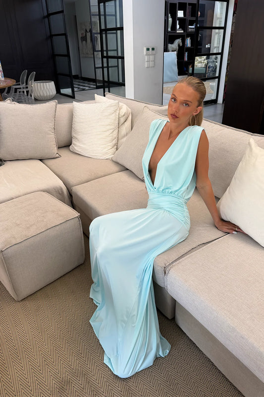HNTR The Label Esme Gown Aqua