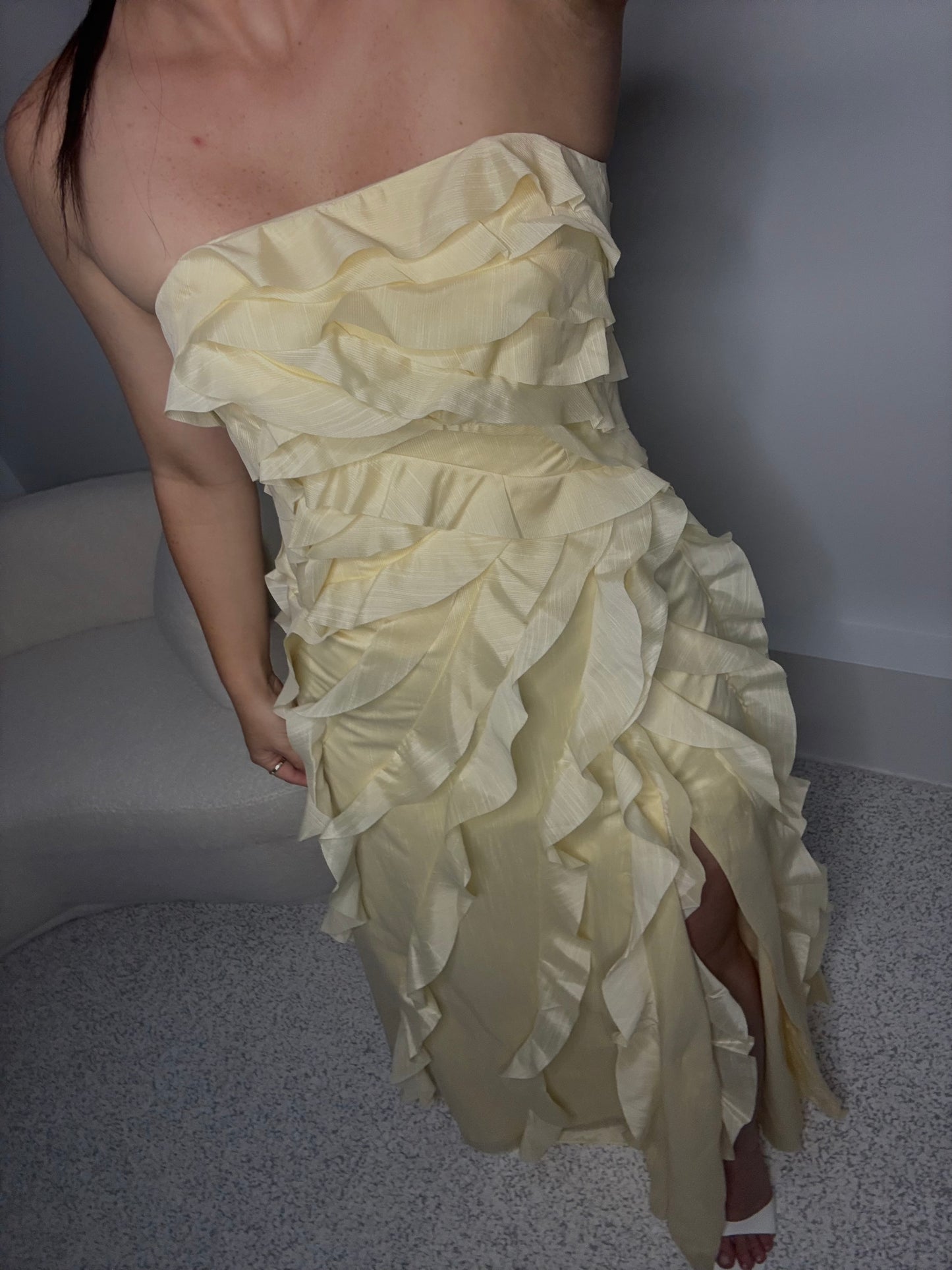 AJE ALLAIRIE GOWN BUTTER YELLOW