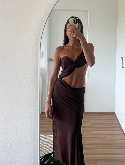 Natalie Rolt Dahlia Dress Brown