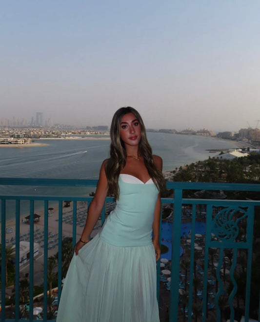 She is Olla Nicolette Mint Dress