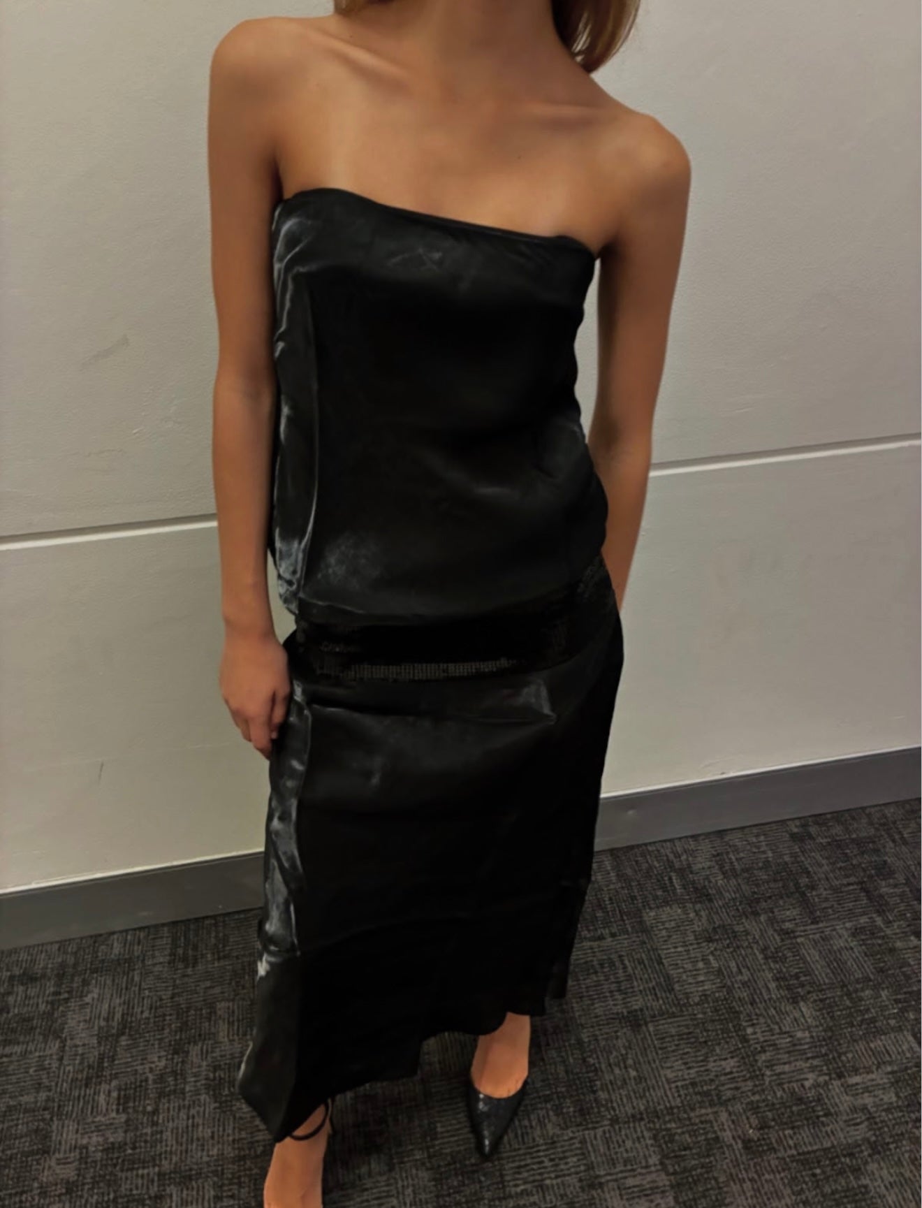 Mode Mischief Melt Maxi Dress in Licqourice
