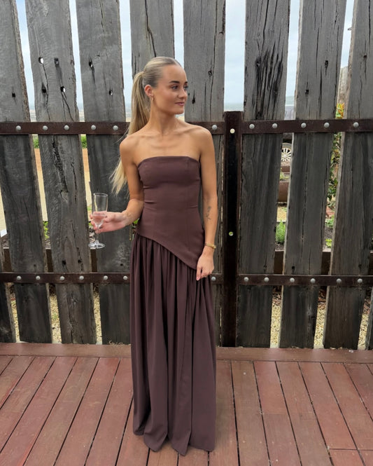 Babyboo Maliyah Maxi Dress Plum Brown