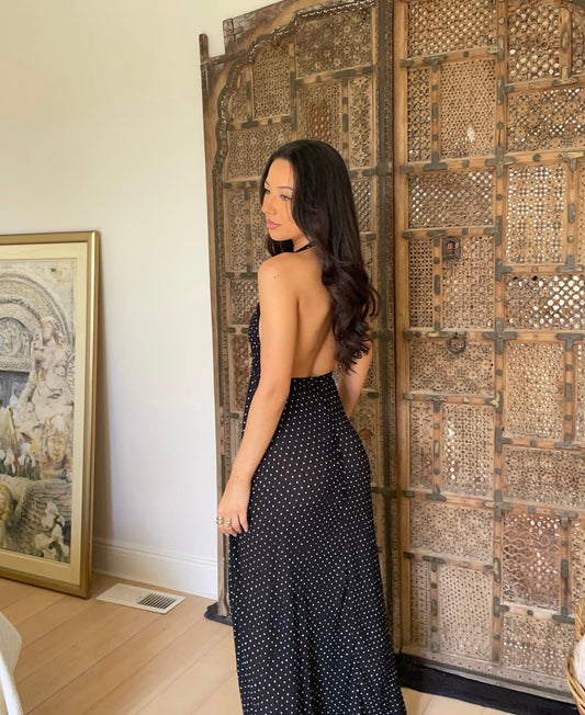 Lioness District Maxi Onyx Polka Dress