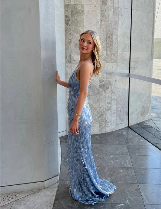 Misha the Sapphire Sequin Dress Dove Grey