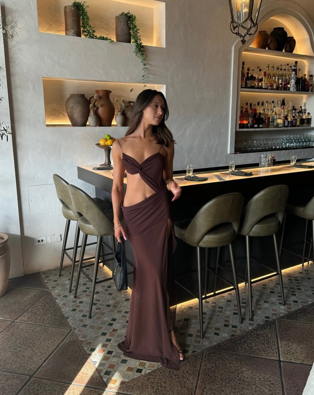 Natalie Rolt Dahlia Dress Brown