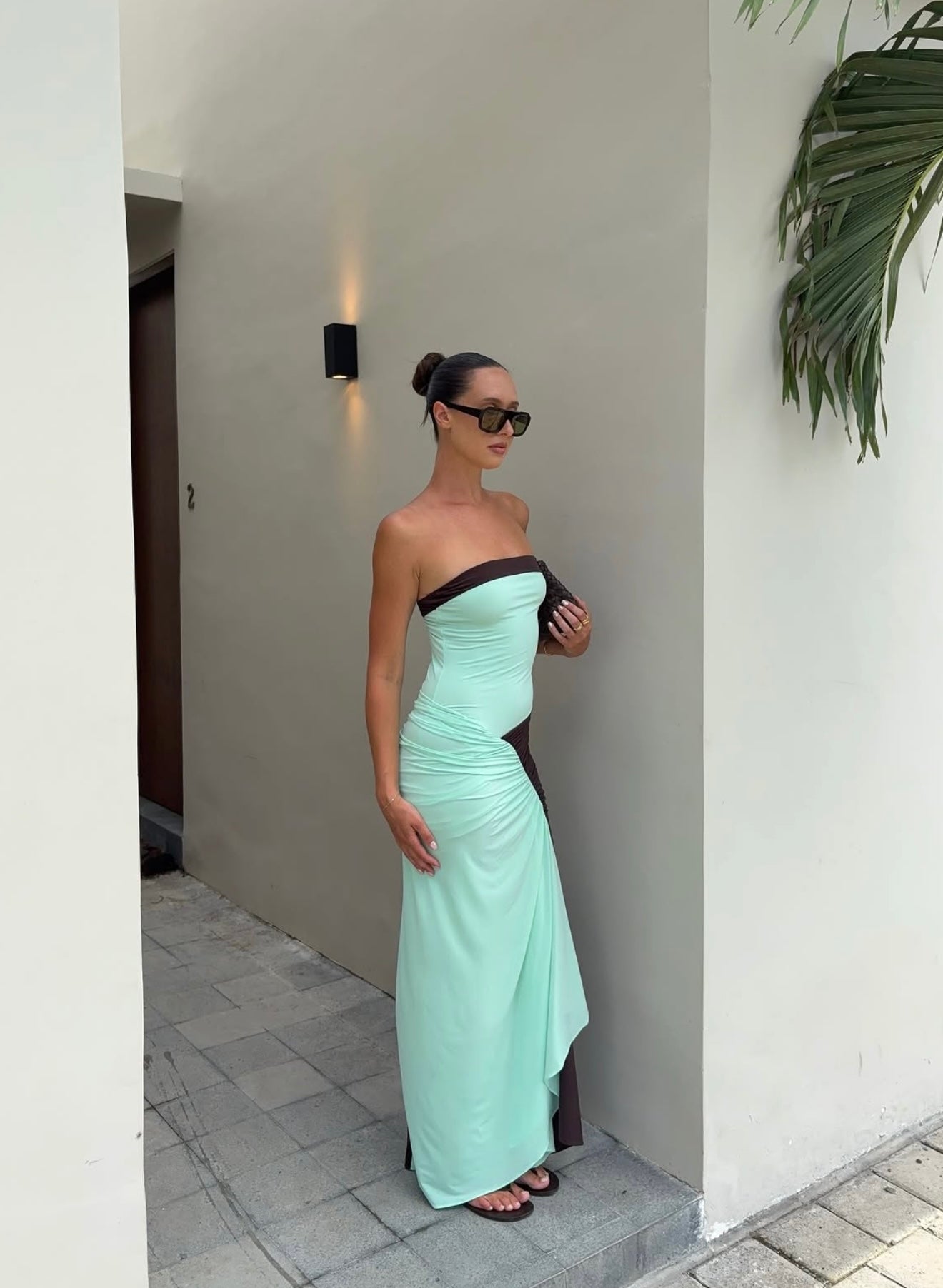 Benni Rumi Strapless Aqua / Choc