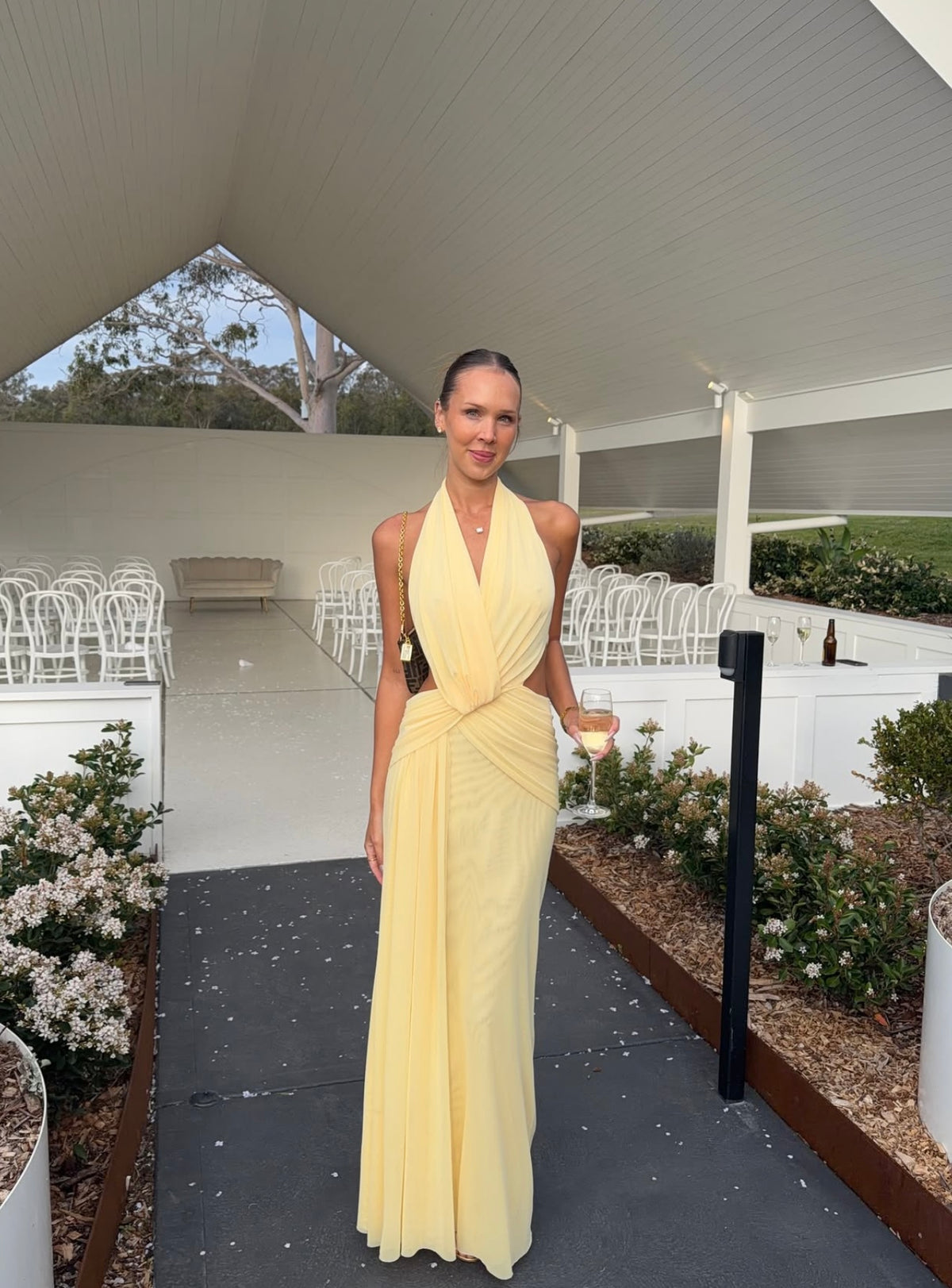 Bec & Bridge Charlize Halter Maxi Lemon
