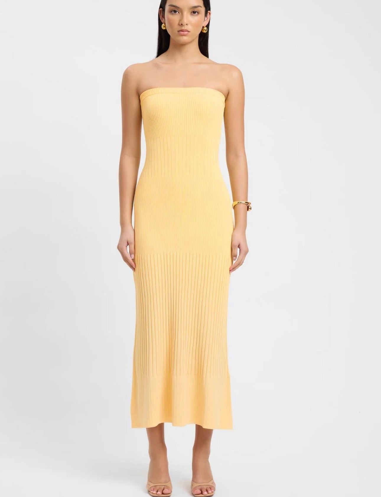 Kookai Serah Strapless Dress - Yellow