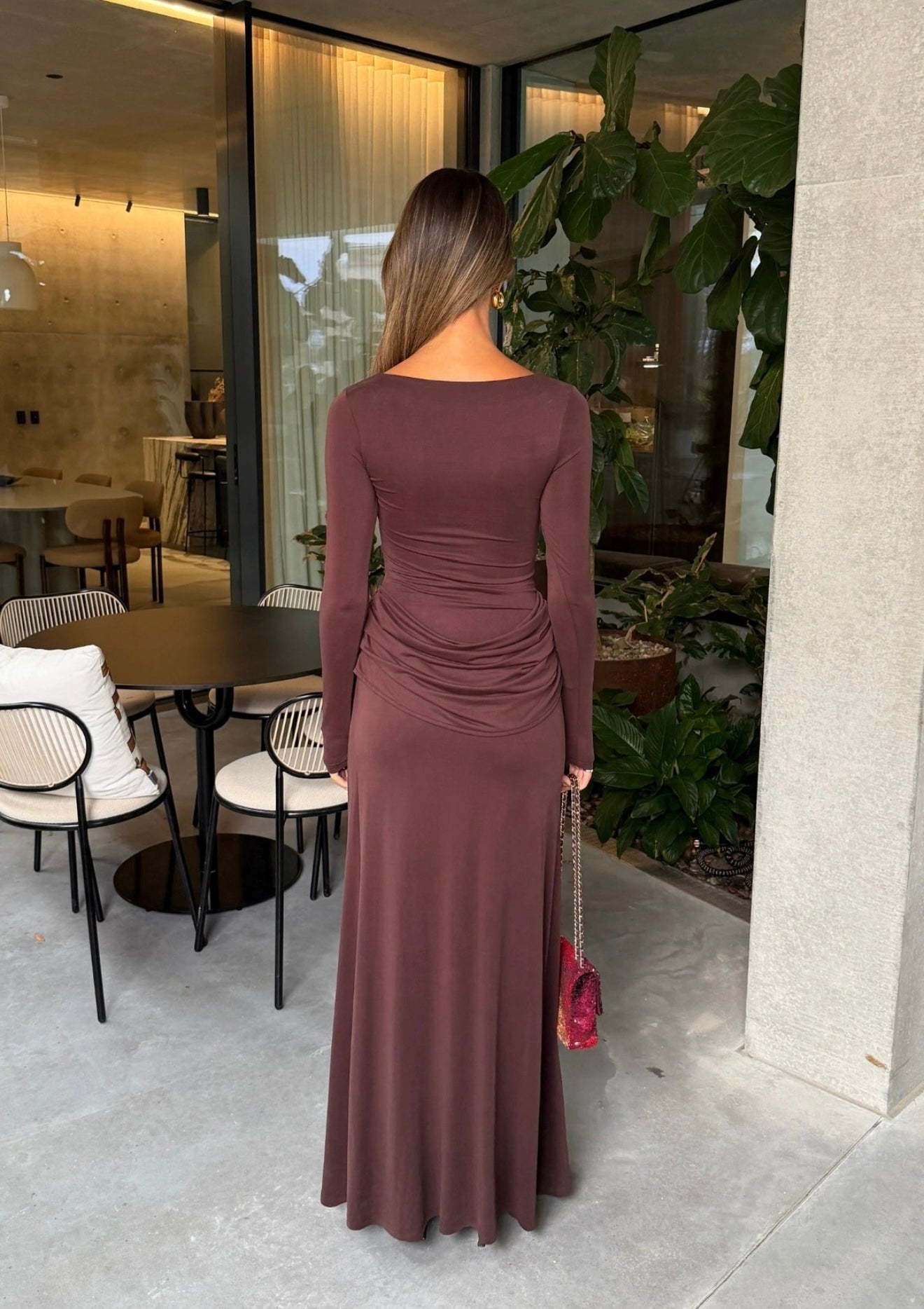 Sneaky Link Ella Squire Long Sleeve Maxi Dress