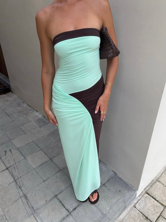 Benni Rumi Strapless Aqua / Choc