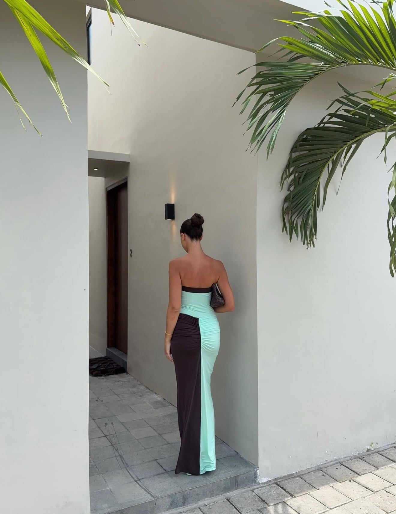 Benni Rumi Strapless Aqua / Choc