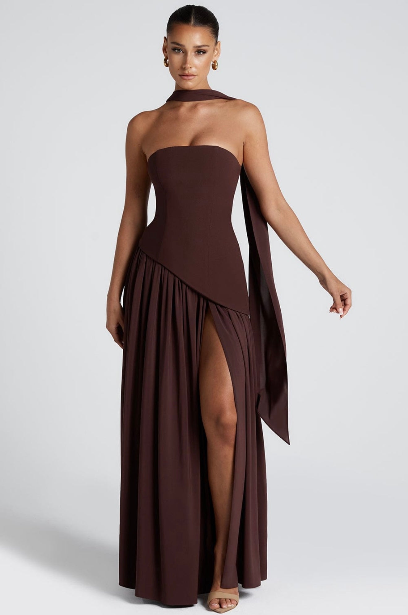 Babyboo Maliyah Maxi Dress Plum Brown