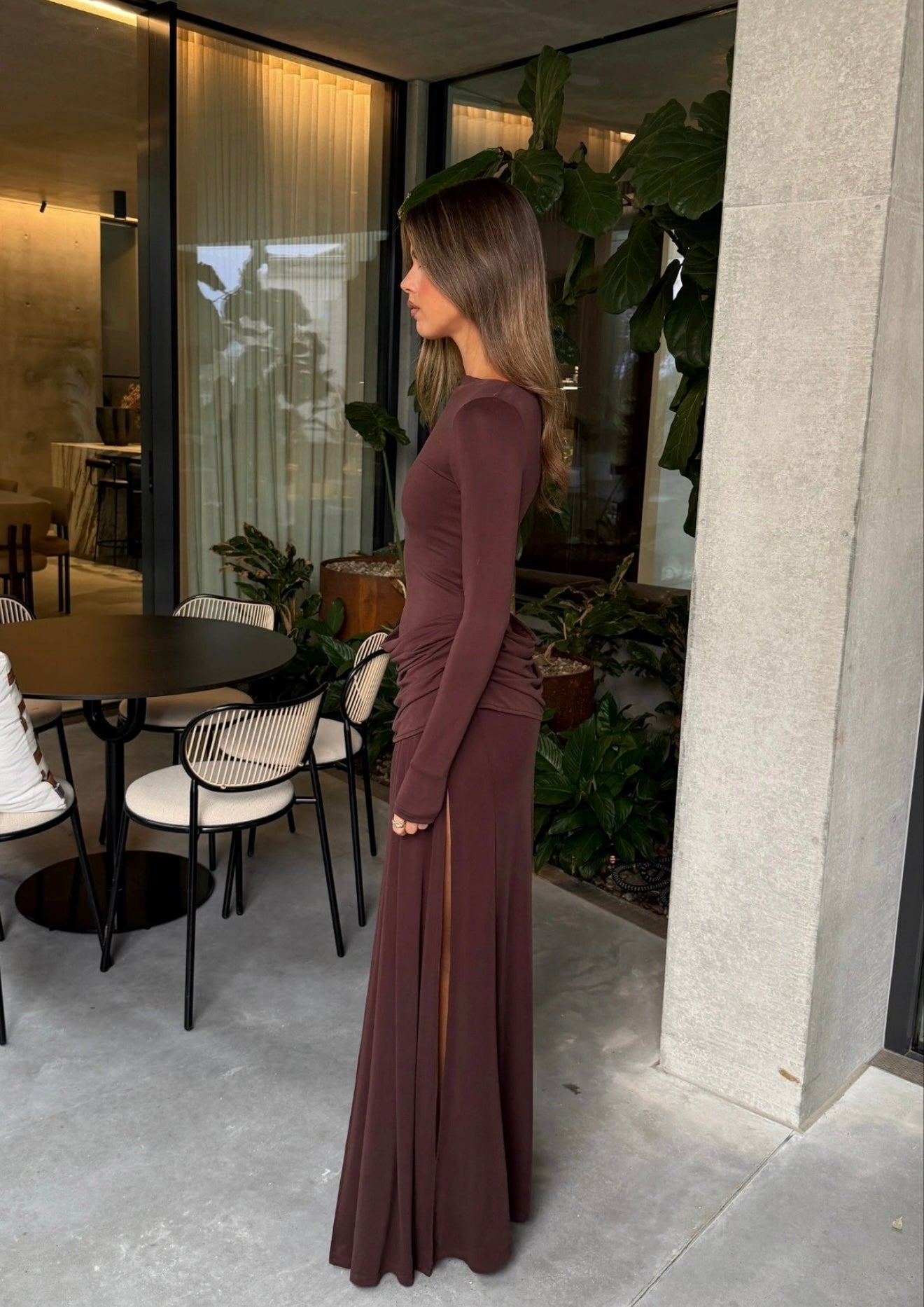 Sneaky Link Ella Squire Long Sleeve Maxi Dress