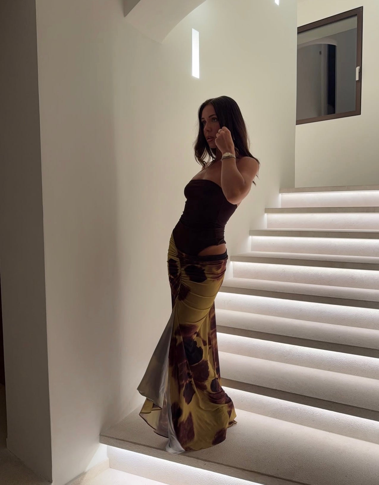 Benni Rumi Maxi Dress in Choc / Botanica