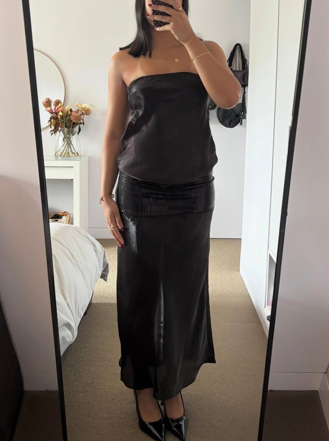 Mode Mischief Melt Maxi Dress in Licqourice
