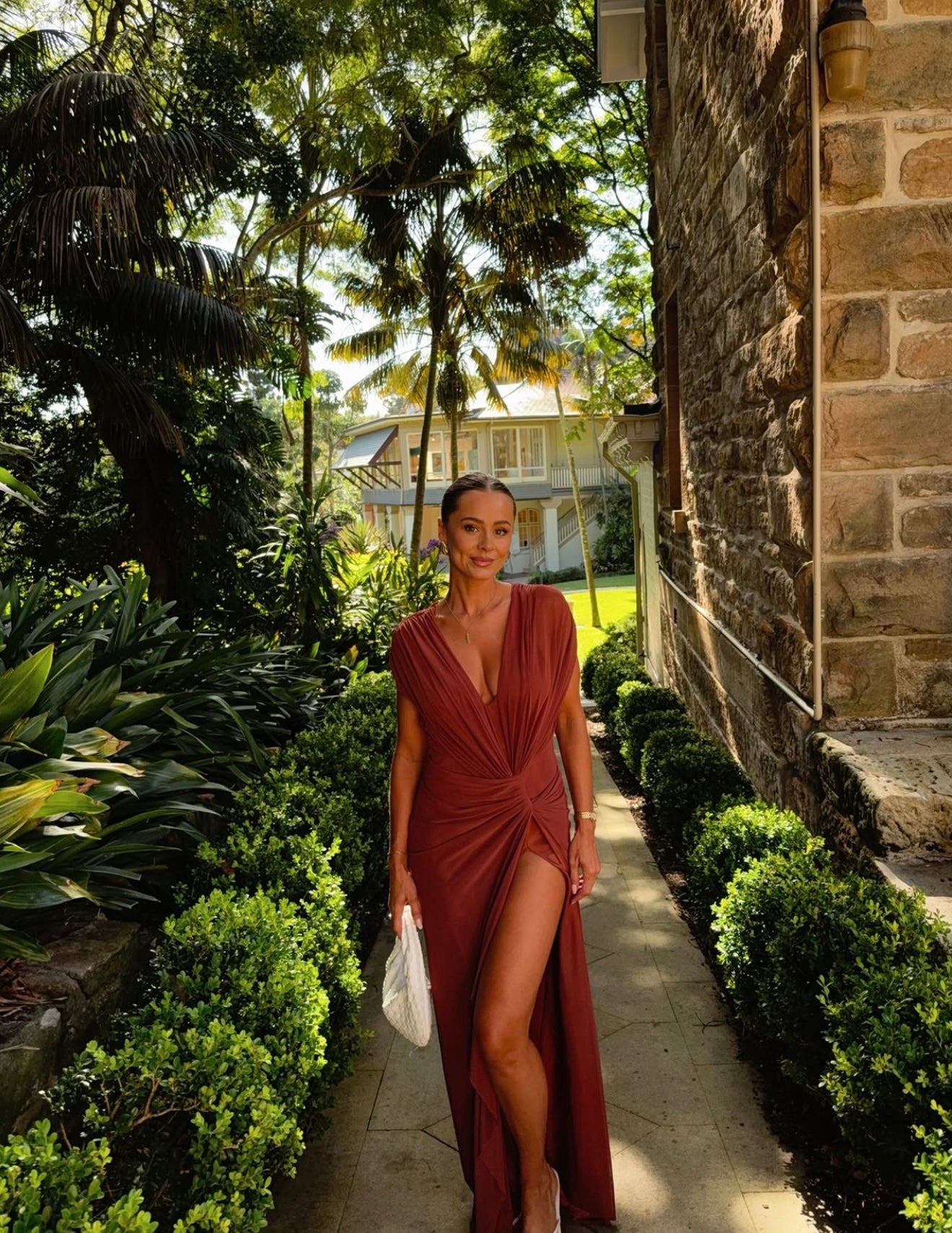 Bec & Bridge Leila Drape Gown Rust