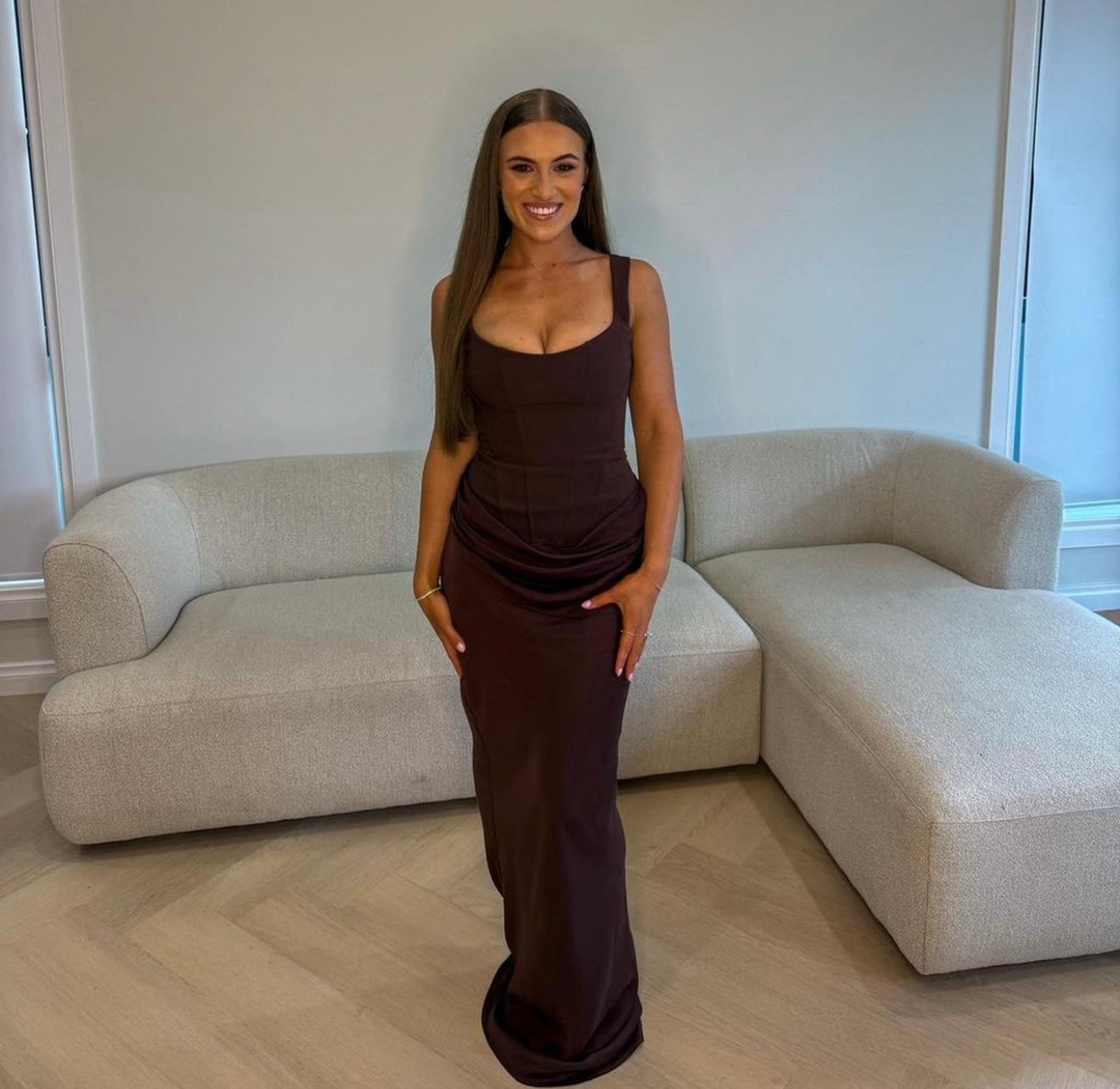 Babyboo Cornelia Maxi Dress - Plum Brown