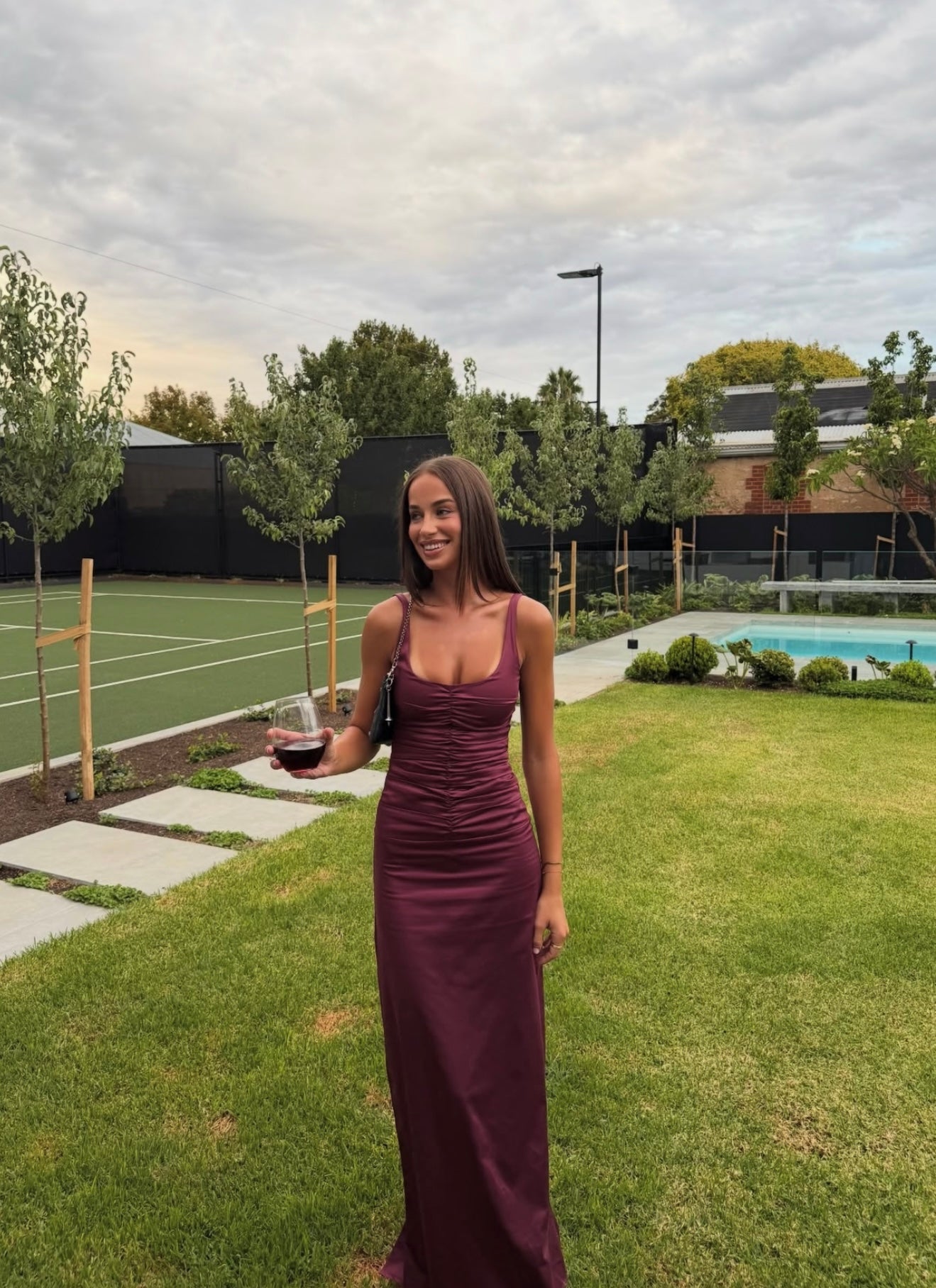 Ance Gria Atlein Gown Plum
