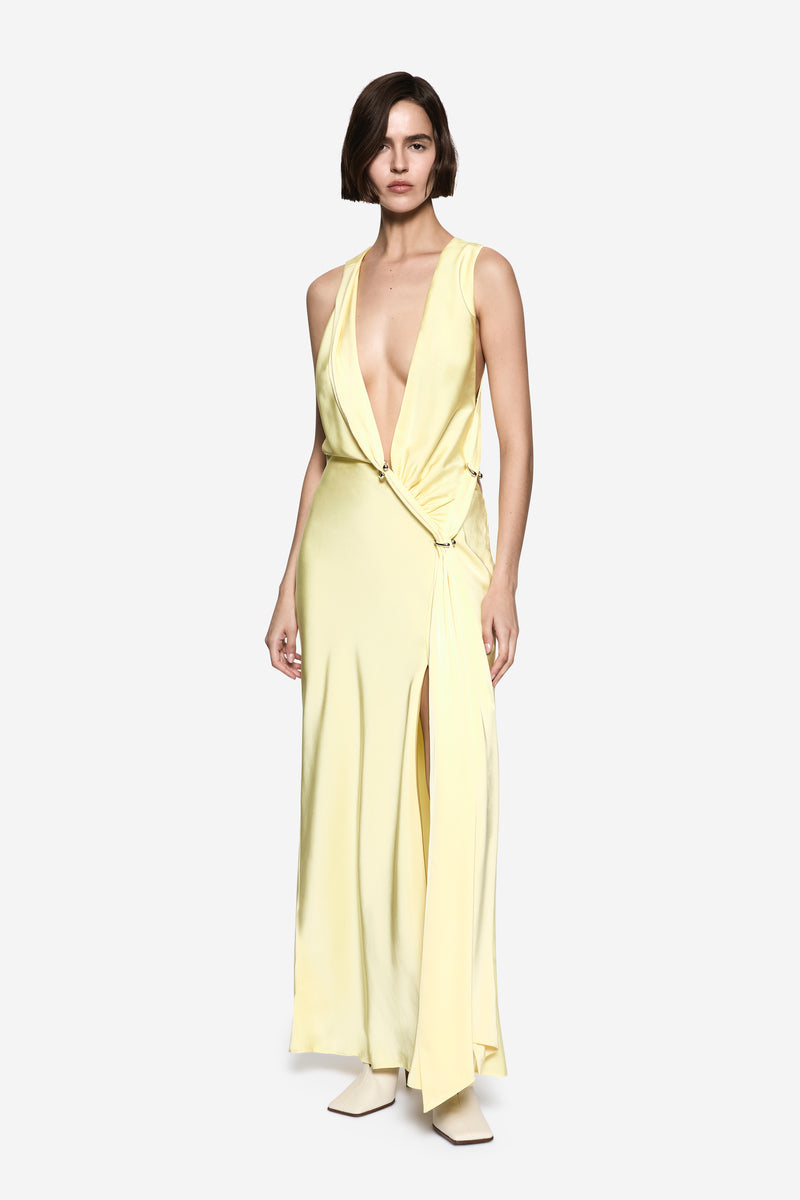 Misha the Harlow Satin Dress Yellow