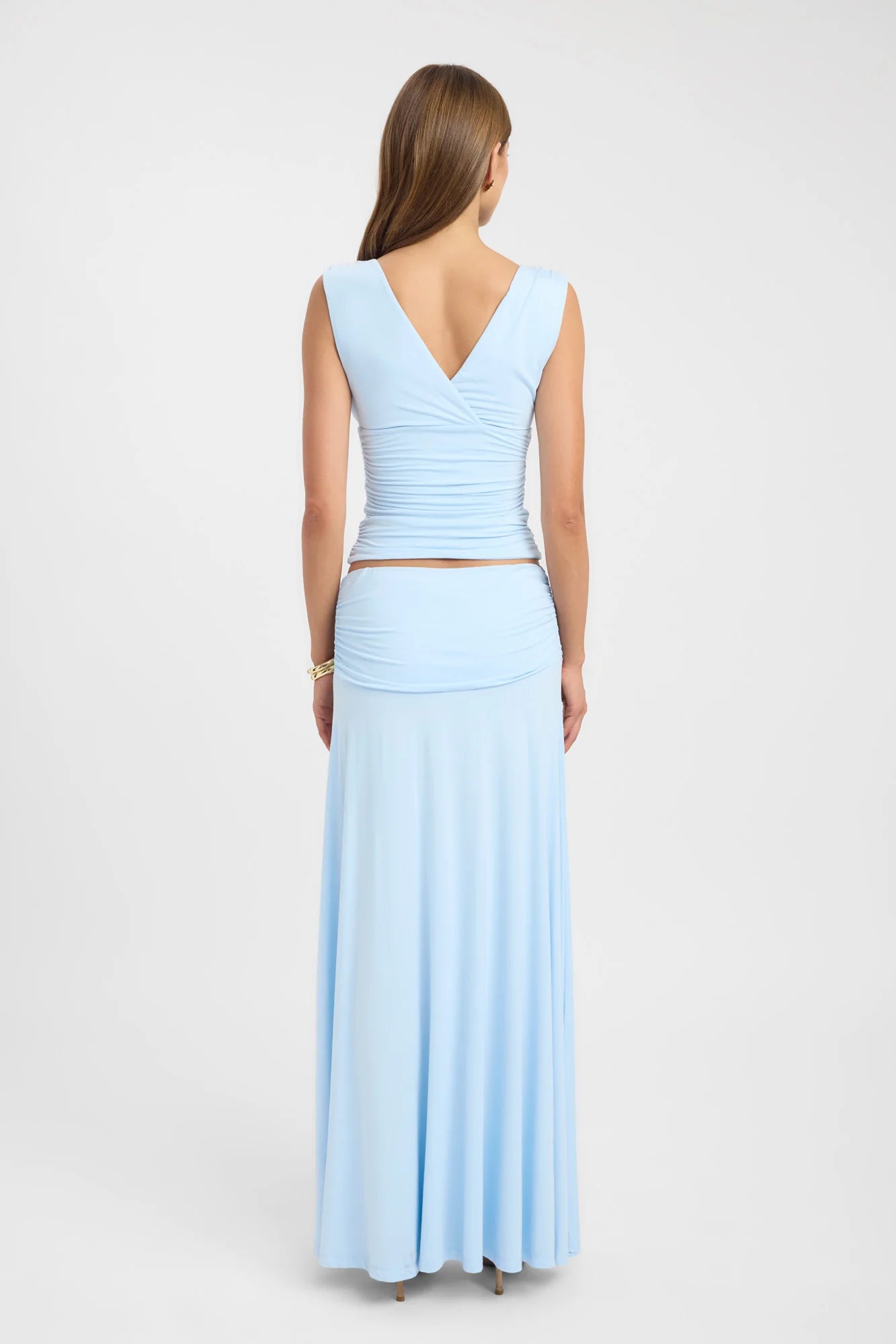 Kookai Solis Top and Arlo Skirt Ice Water