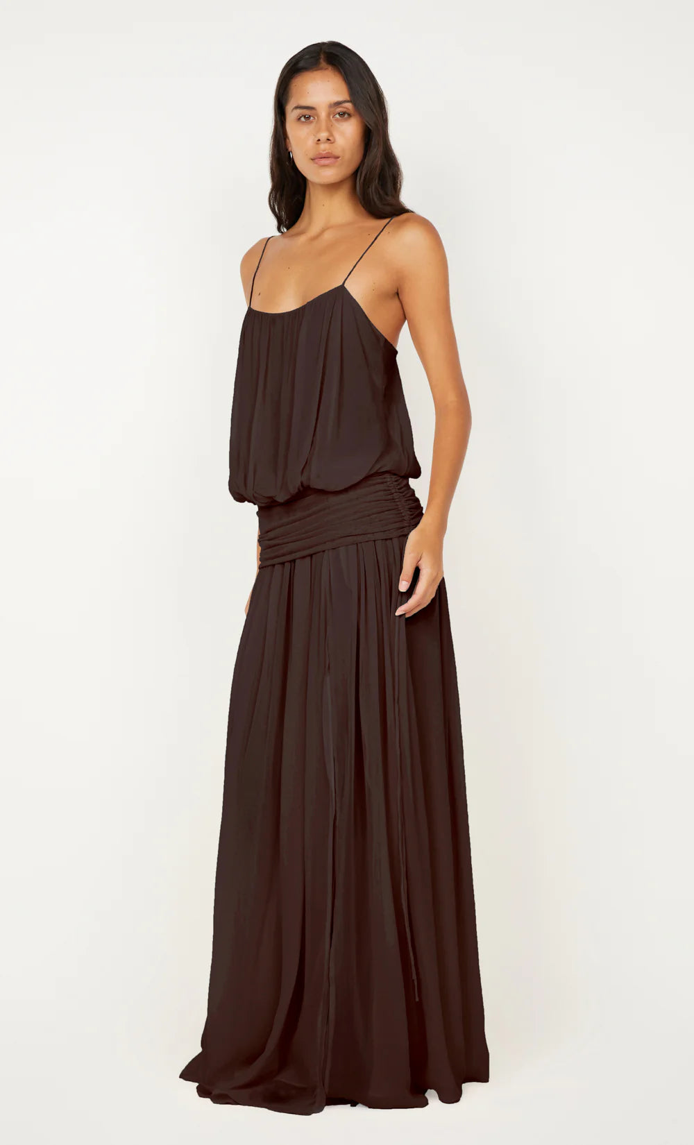 Bec & Bridge Camille Blouson Dress Dark Chocolate