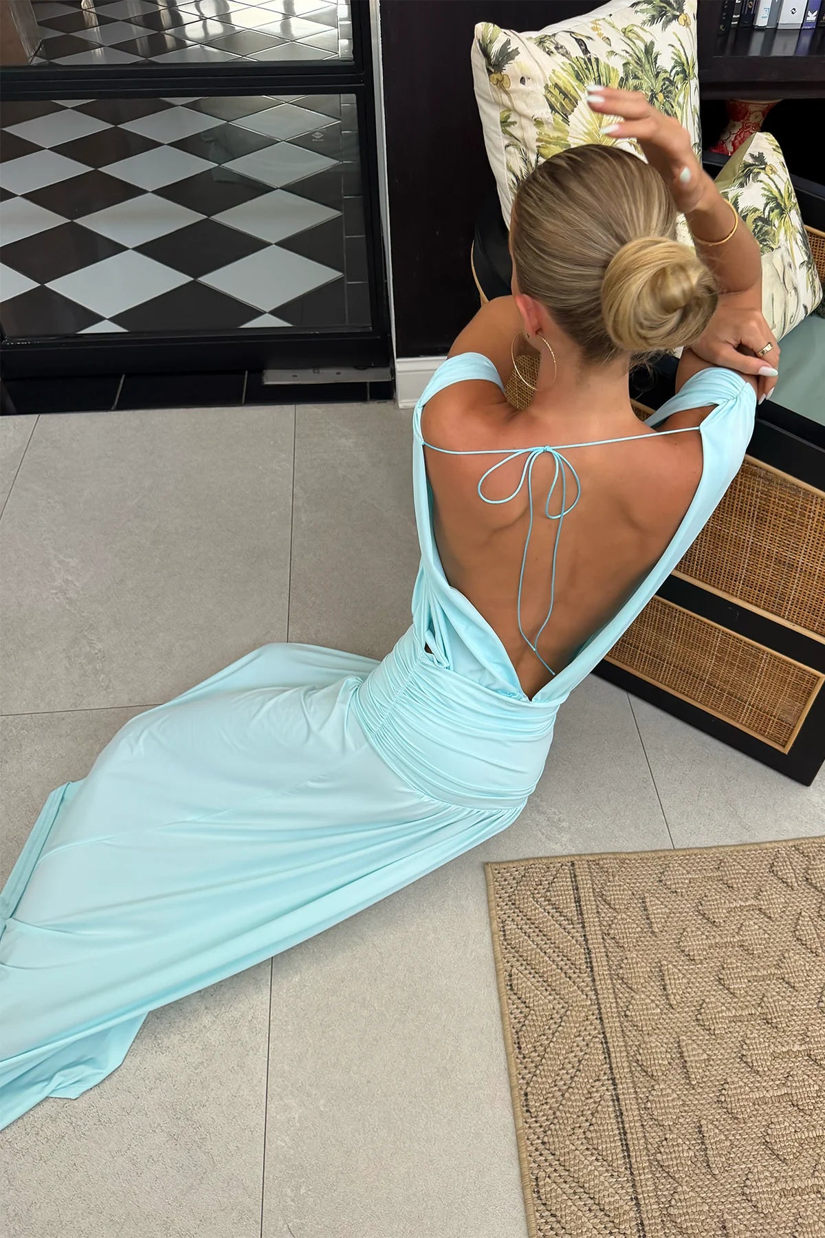 HNTR The Label Esme Gown Aqua