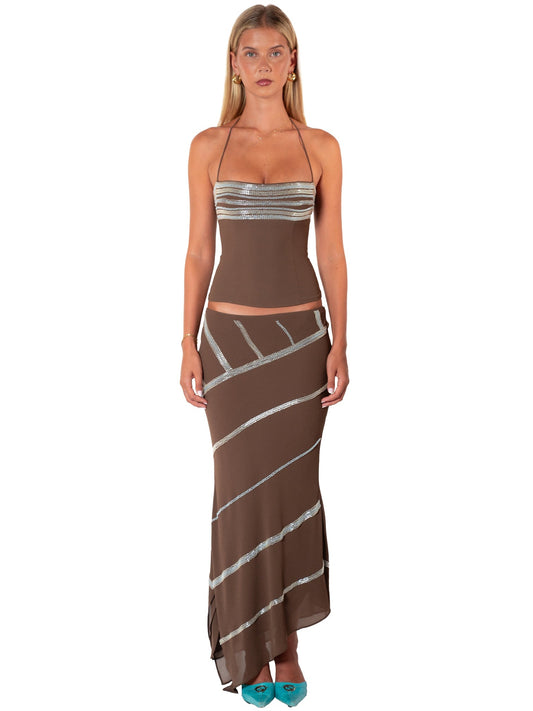 I am Delilah Ines Corset Set Mocha