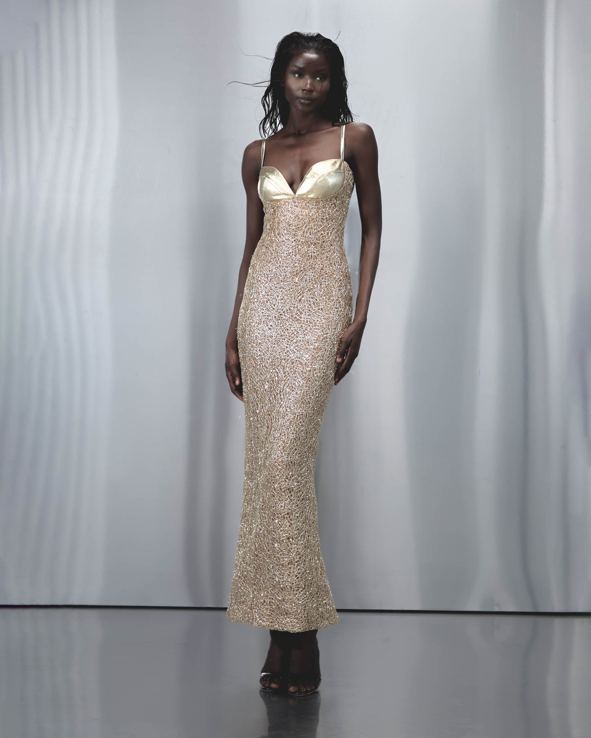 The Dolls House Sira Maxi Dress Gold