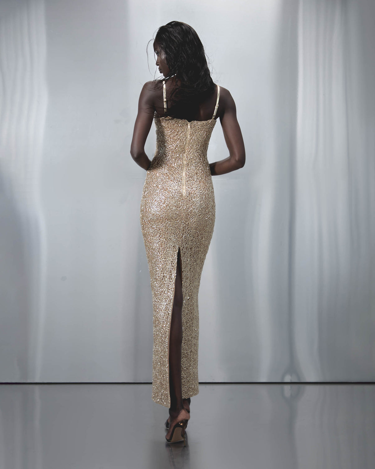 The Dolls House Sira Maxi Dress Gold