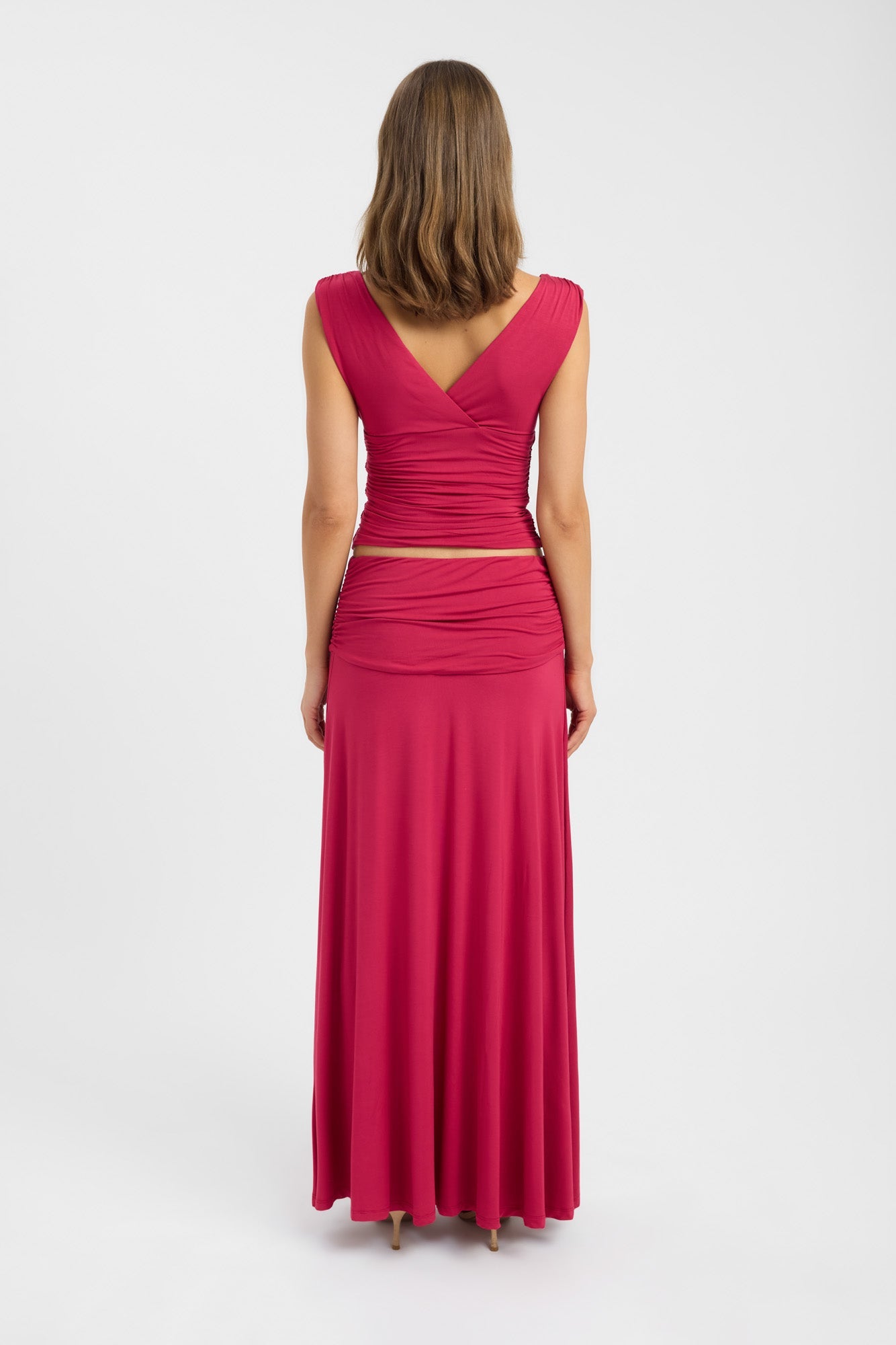 Kookai Solis Top & Arlo Skirt Cerise
