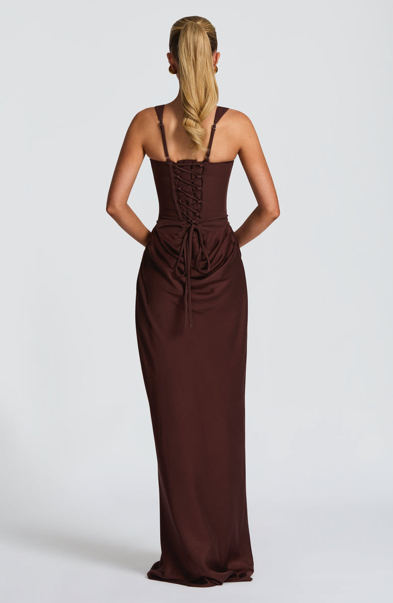 Babyboo Cornelia Maxi Dress - Plum Brown