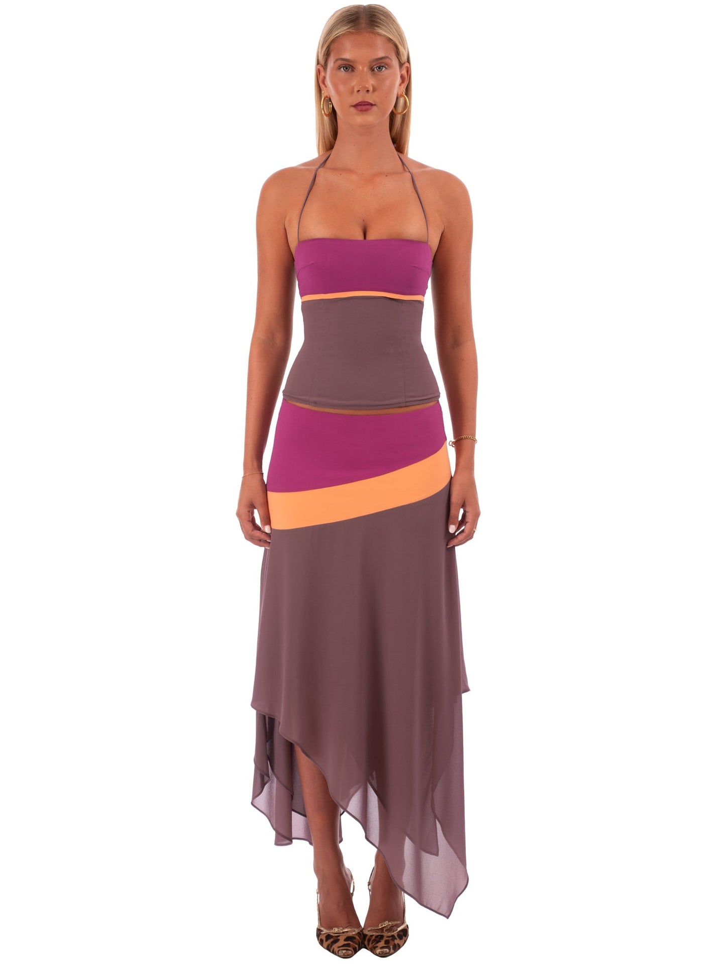 I am Delilah Iris Corset Set in Mauve