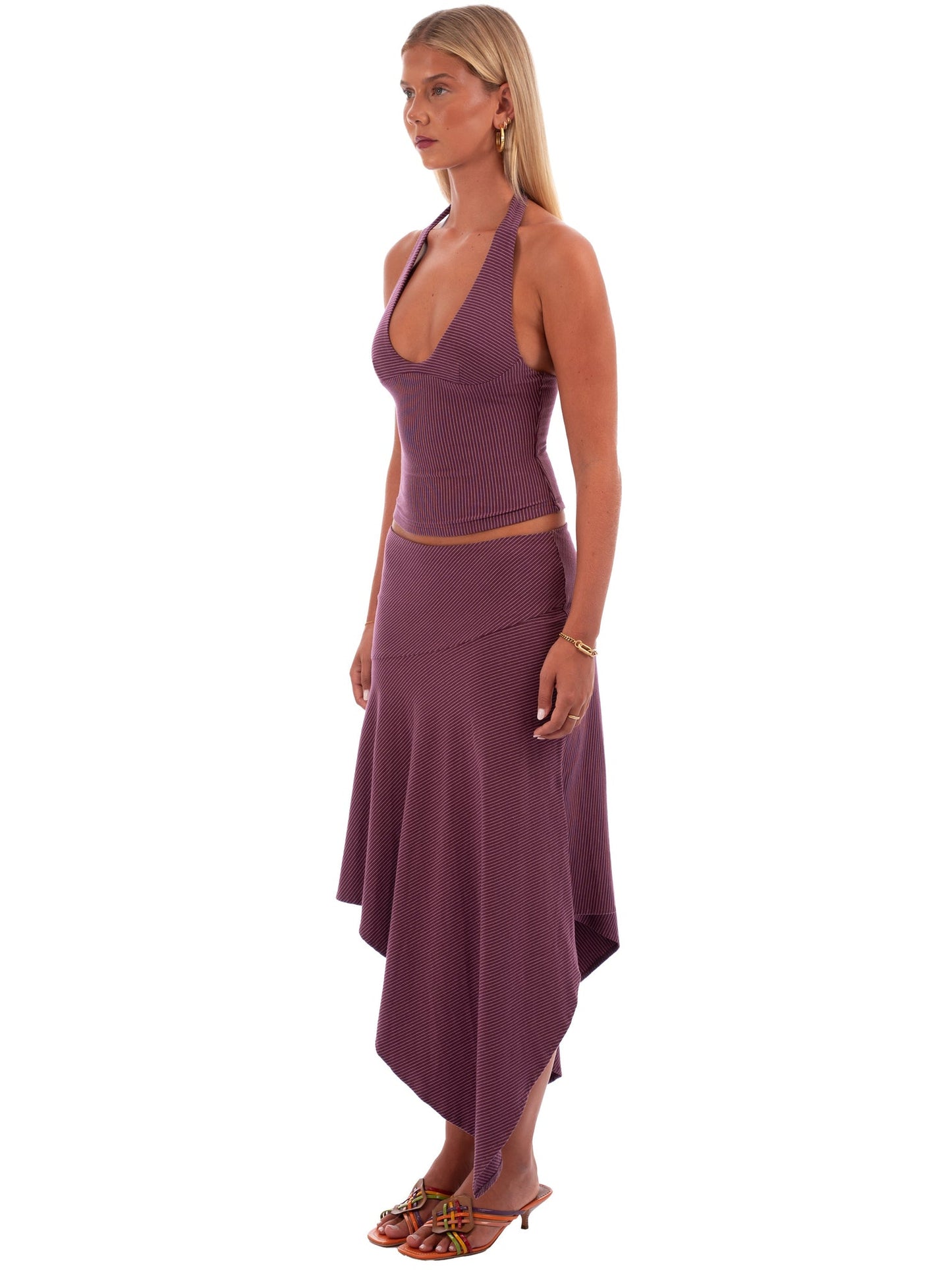 I Am Delilah Yasmin Halter Set in Plum